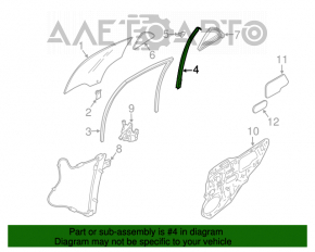 Geam ghidaj ușă spate dreapta Mazda6 03-08