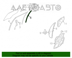 Направляющая стекла двери задней левой Mazda6 09-13