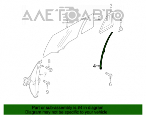 Geam ghidaj ușă spate dreapta Subaru Outback 10-14