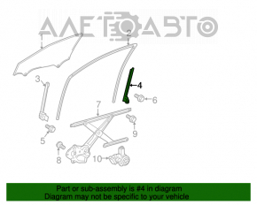 Направляющая стекла двери длинная передняя левая Toyota Camry v55 15-17 usa