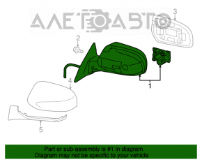 Oglindă laterală stângă Subaru Outback 10-14