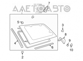 Geamul surd din spate dreapta al Toyota Sienna 04-10