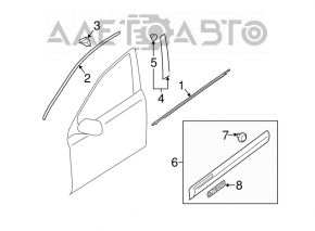 Moldură ușă-sticlă dreapta față centrală Subaru Outback 10-14