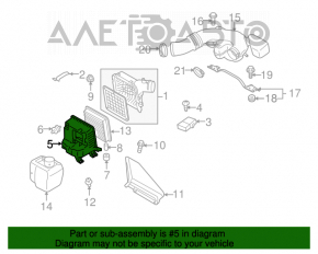 Capacul inferior al filtrului de aer al corpului Subaru Outback 15-19