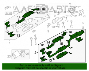 Colector de evacuare stânga cu catalizator pentru Subaru Outback 10-14 3.6