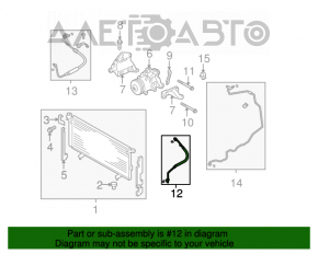 Tubul de aer condiționat din fier/cauciuc pentru Subaru Outback 10-14 3.6