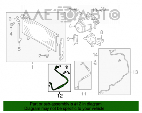 Tubul de aer condiționat din fier/cauciuc pentru Subaru Outback 10-14 3.6