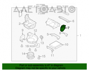 Actuatorul motorului care acționează ventilatorul de încălzire și ventilație pentru Subaru Outback 10-14