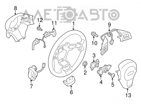 Руль голый Subaru Outback 10-14 черн кожа, царапины