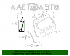 Amortizorul ușii portbagajului stâng pentru Subaru Outback 10-14.