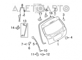 Amortizorul ușii portbagajului stâng pentru Subaru Outback 10-14.