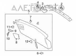 Обшивка двери багажника верх Subaru Outback 10-14 черн