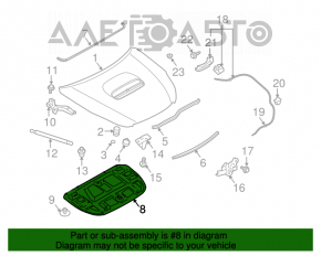 Izolarea capotei pentru Subaru Outback 10-14