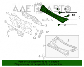 Grila stergatoarelor din plastic pentru Subaru Outback 10-12 pre-restilizare