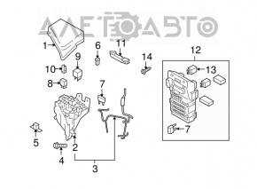 Capacul blocului de siguranțe sub capotă pentru Subaru Outback 10-12