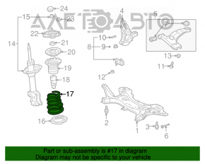 Arcul de suspensie din față dreapta Toyota Prius 2004-2009, rigiditate albastru, roșu.