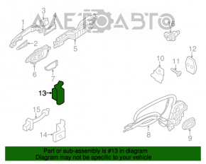 Buclele ușii din spate dreapta superioară pentru Infiniti G25 G35 G37 4d 06-14.