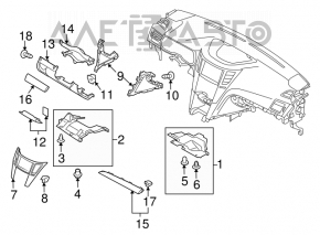 Накладка коленная водительская Subaru Outback 10-14 черн