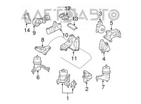 Perna motorului stânga Lexus RX300 RX330 RX350 04-09 nou OEM original