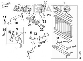 Teava metalica a sistemului de apa pentru Lexus RX300 RX330 04-06.