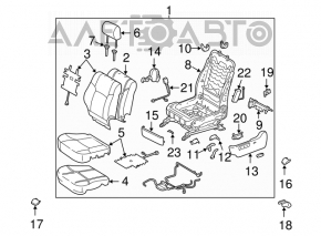 Controlul scaunului șoferului pentru Toyota Highlander 08-13, culoare bej.