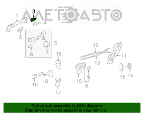 Capacul mânerului ușii din spate stânga pentru Lexus ES350 07-12