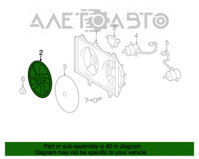 Rotor ventilator de racire dreapta Lexus ES350 07-12 pentru un motor mic, neoriginal