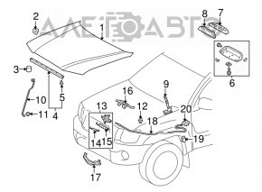 Ручка открывания замка капота салонная Toyota Sienna 11-14 серая