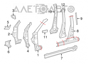 Стойка кузова центральная правая Toyota Rav4 06-12 long отпилена