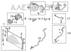 Radiatorul condensatorului de aer condiționat Infiniti FX35 FX45 03-08