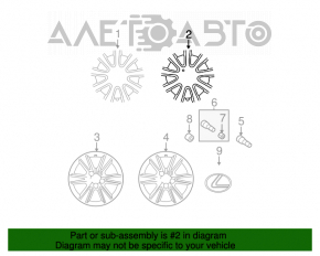 Roată de 16 inch x 7J ET50 5*114,3 pentru Lexus ES300 ES330 tip 1, cu jantă, pentru vopsire.