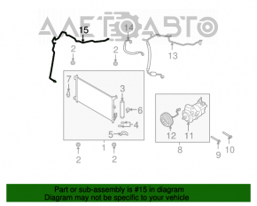 Furtunul de aer condiționat este lung, din fier, subțire, pentru Nissan Versa 1.8 10-12