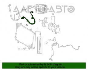 Tubul de aer condiționat condensator-compresor Toyota Camry v40 3.5