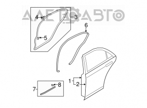 Ușa goală din spate, stânga, pentru Mazda6 03-08.