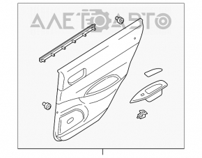 Обшивка двери карточка задняя левая Mazda6 03-08 черн