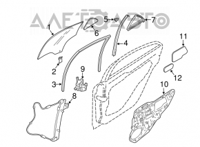 Стекло двери треугольник заднее левое Mazda6 03-08