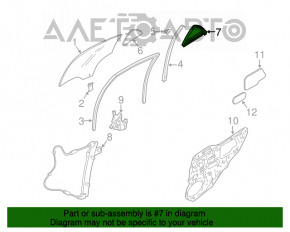 Geam triunghiular pentru ușa din spate dreapta Mazda6 03-08