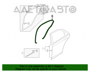 Уплотнитель двери задней правой Mazda6 03-08