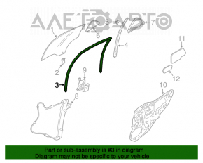 Уплотнитель стекла задний левый Mazda6 03-08