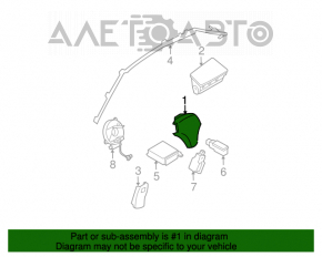 Airbag-ul de siguranță în volan pentru șoferul Mazda6 03-08, negru.