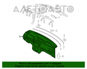 Panoul frontal al torpedo-ului fără AIRBAG pentru Mazda6 03-08.