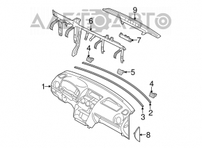 Panoul frontal al torpedo-ului fără AIRBAG pentru Mazda6 03-08.