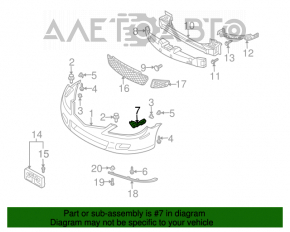 Крепление переднего бампера левое короткое Mazda6 03-08