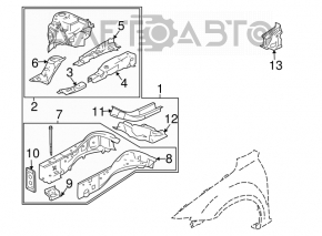 Partea din față dreapta a unui Mazda6 03-08.