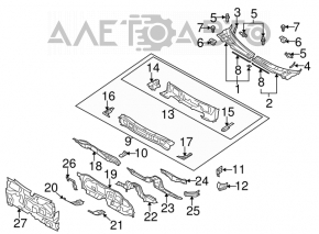 Grila stergatoarelor din plastic stanga Mazda6 03-08