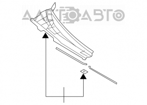 Grila stergatoarelor din plastic dreapta Mazda6 03-08