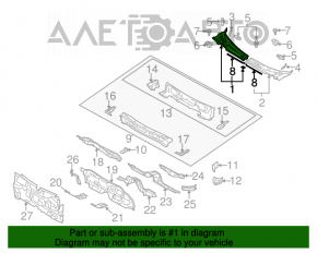 Grila stergatoarelor din plastic dreapta Mazda6 03-08