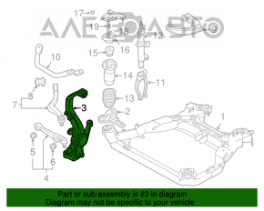 Цапфа со ступицей передняя левая Mazda6 03-08 с кожухом