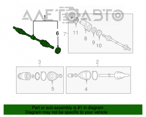 Привод полуось передняя левая Mazda6 03-08