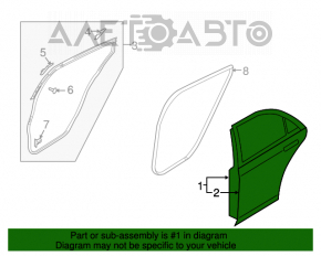 Ușa goală din spate, stânga, pentru Mazda6 09-13.